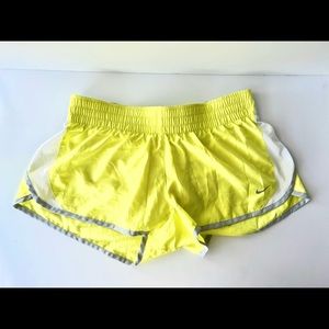 EUC Nike Dri-Fit Medium Women’s Running Athletic Gym Shorts Bright Sunny Yellow
